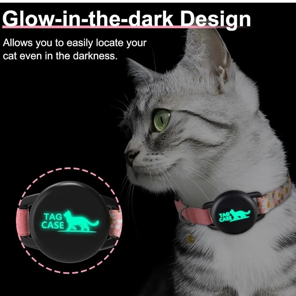 Apple Airtag Cat Collar with Breakaway Buckle and Airtag Holder (056)